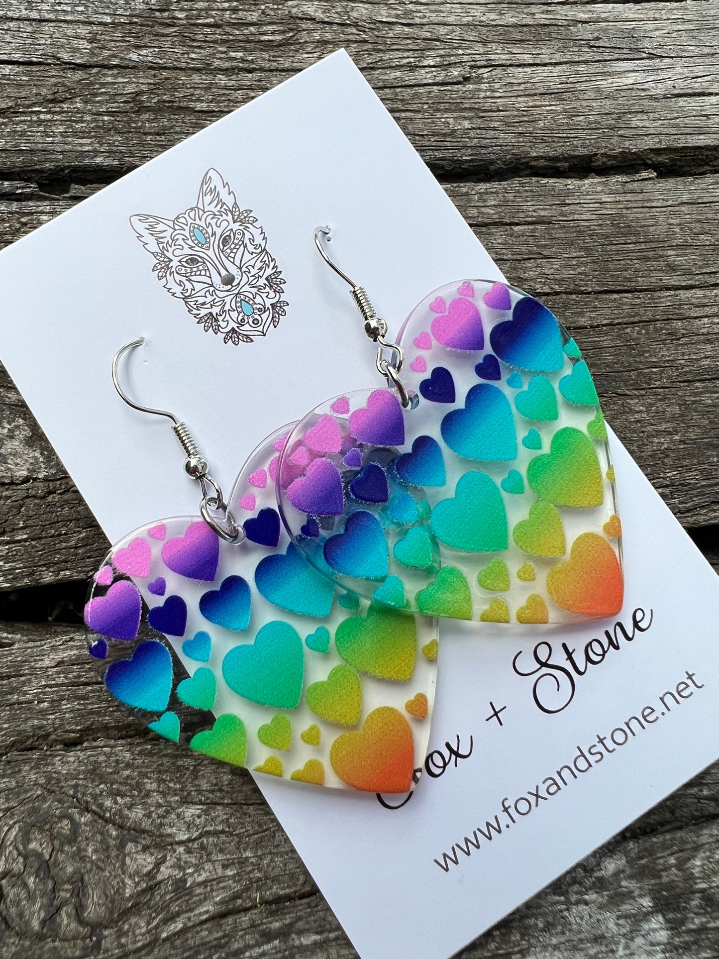 Beautiful Colourful Heart Earrings