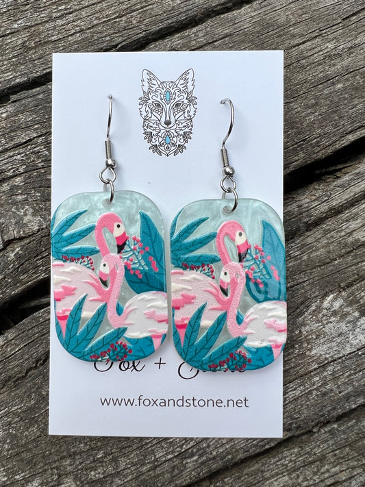 Stunning Flamingo Love Earrings