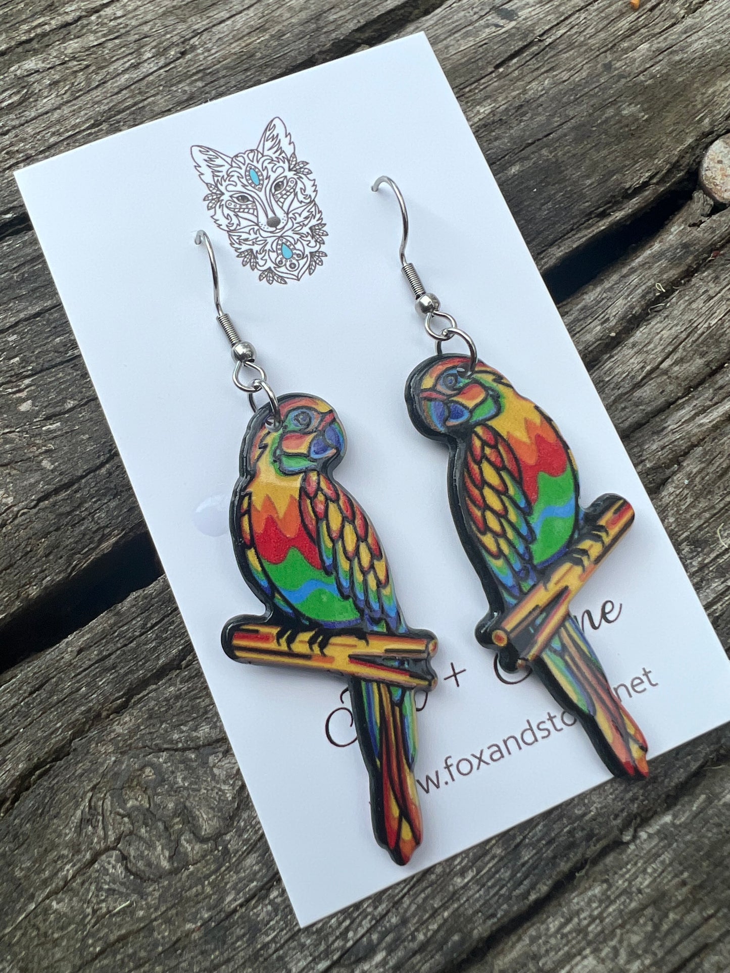 Stunning Resin Parrot Earrings
