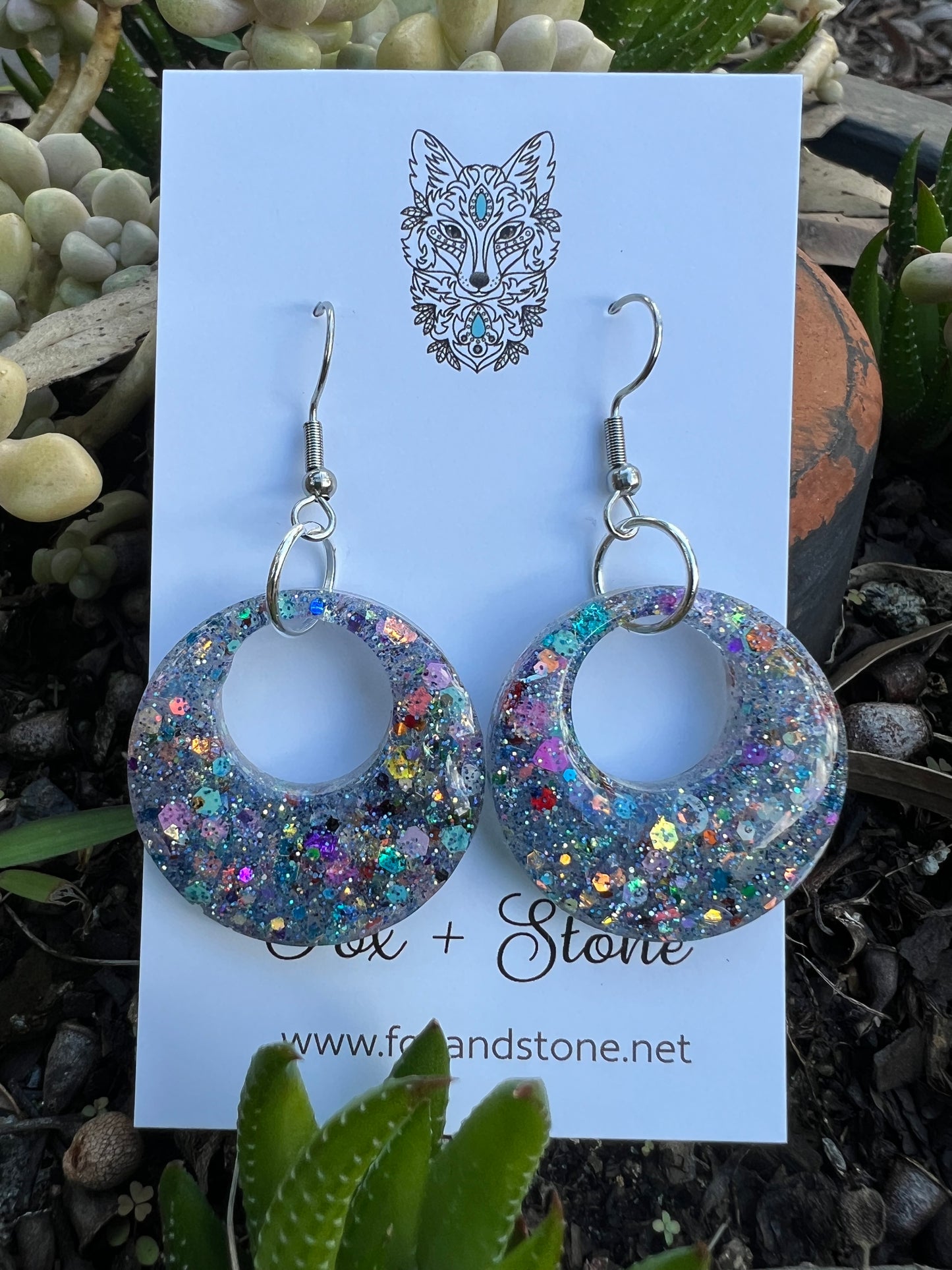 Hollow Round Sparkle Glitter Earrings