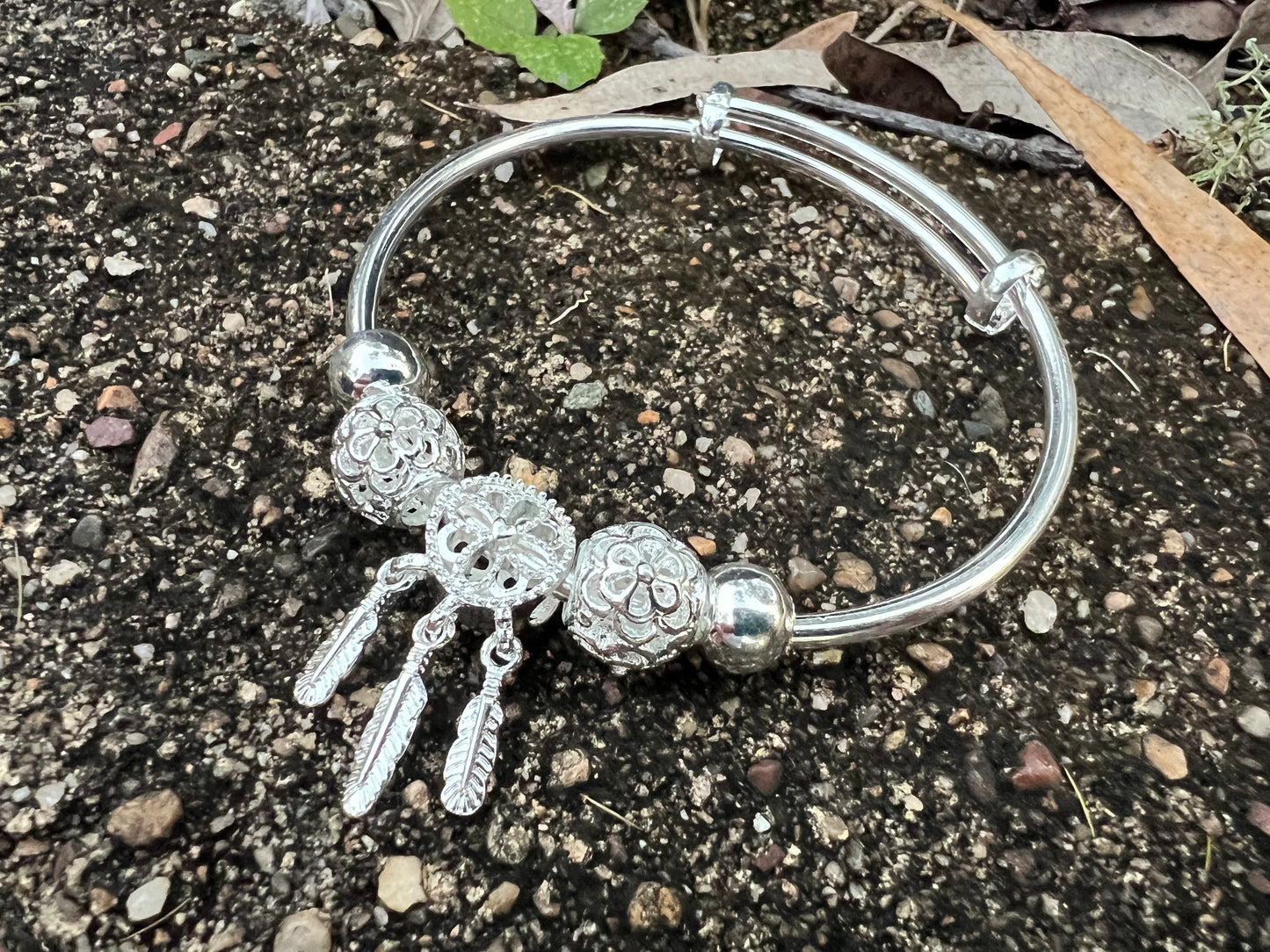 Beautiful Silver Dream Catcher Bracelet