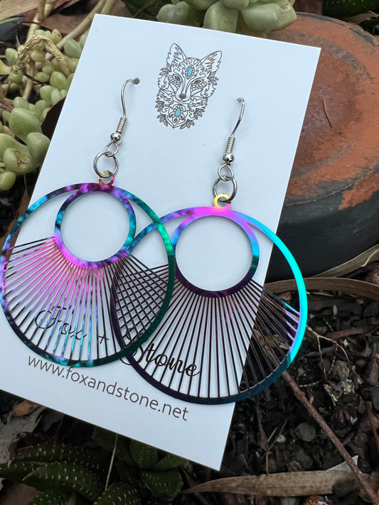 Irridescent Round Earrings