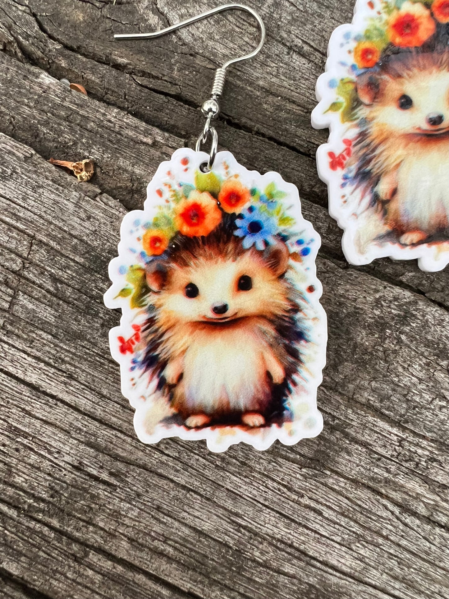 Beautiful Echidna Floral Earrings