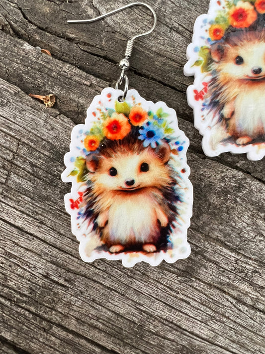 Beautiful Echidna Floral Earrings