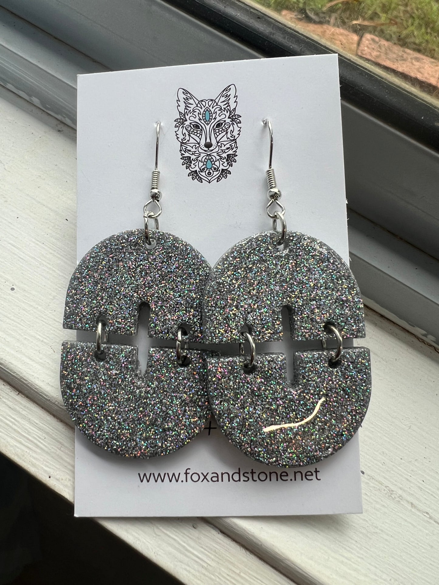 Holographic Sparkled Glitter Resin Earrings