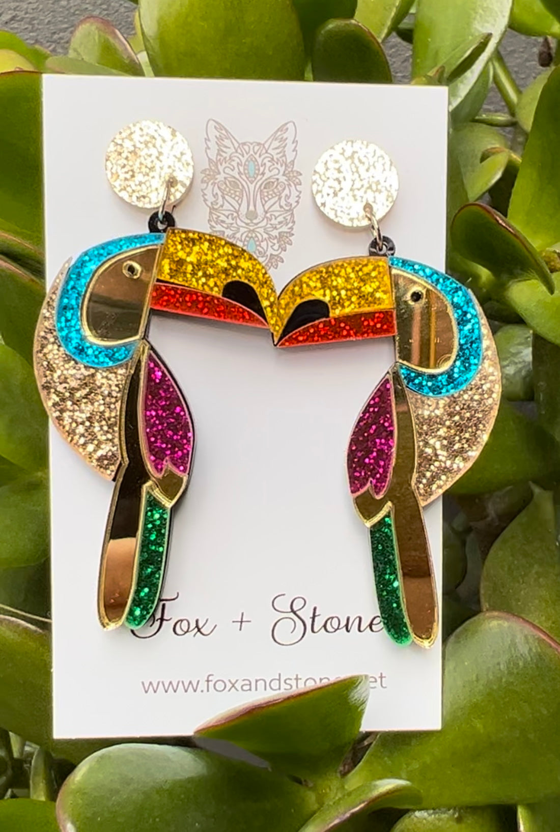 Bold Parrot Mirror Earrings