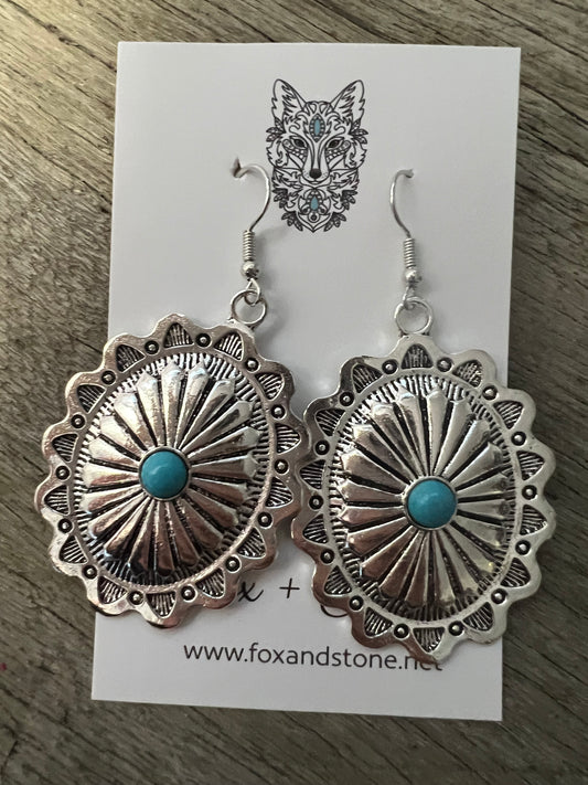 Lux Silver Turquoise Metal Dangles