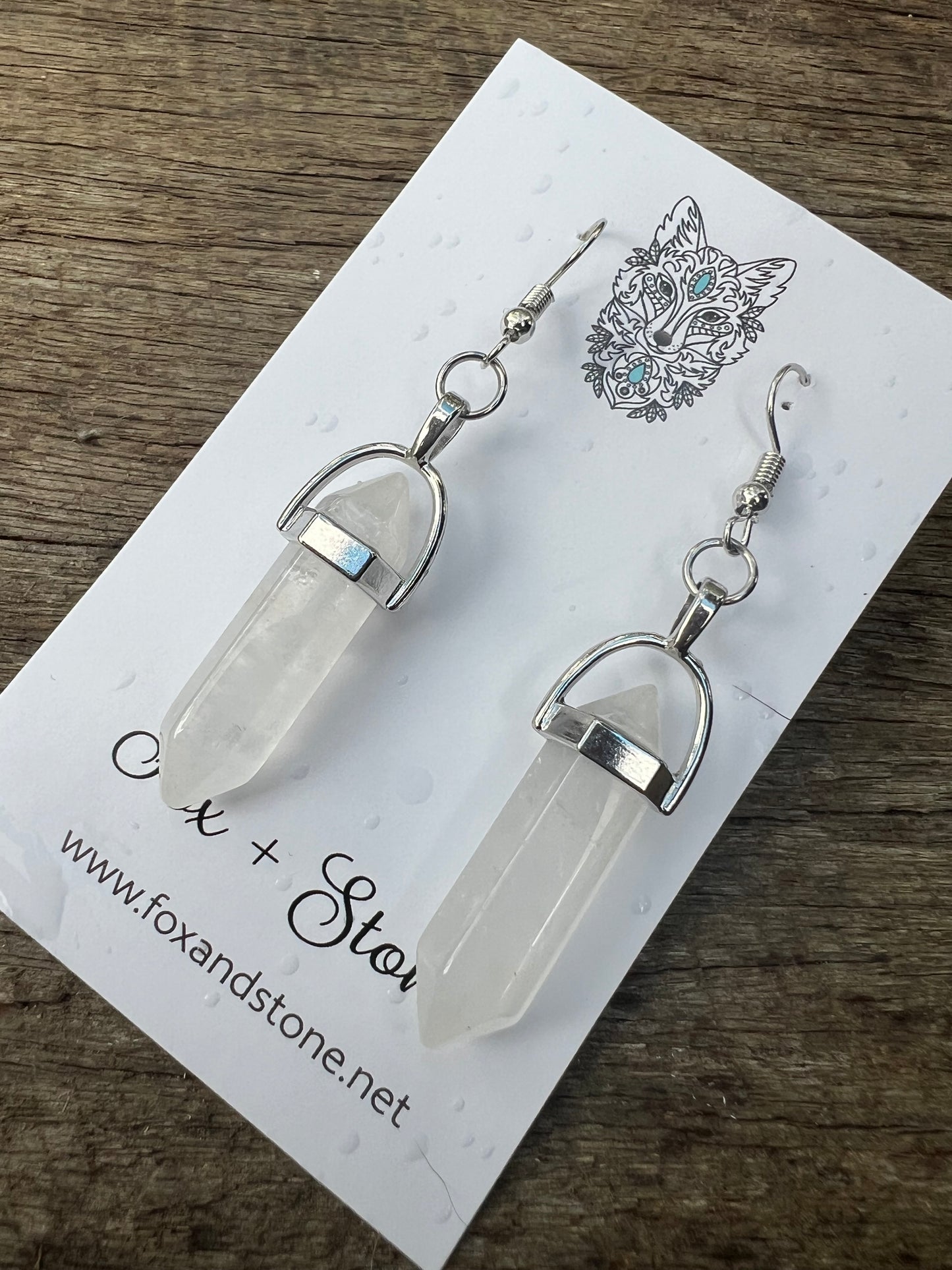 Smoky Quartz Gemstone Bullet Point Earrings