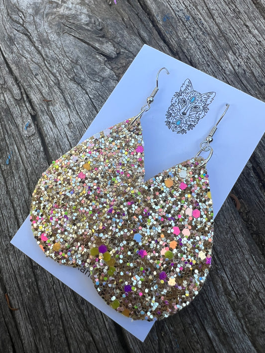 Golden Lushious Sparkle Sequin Earrings