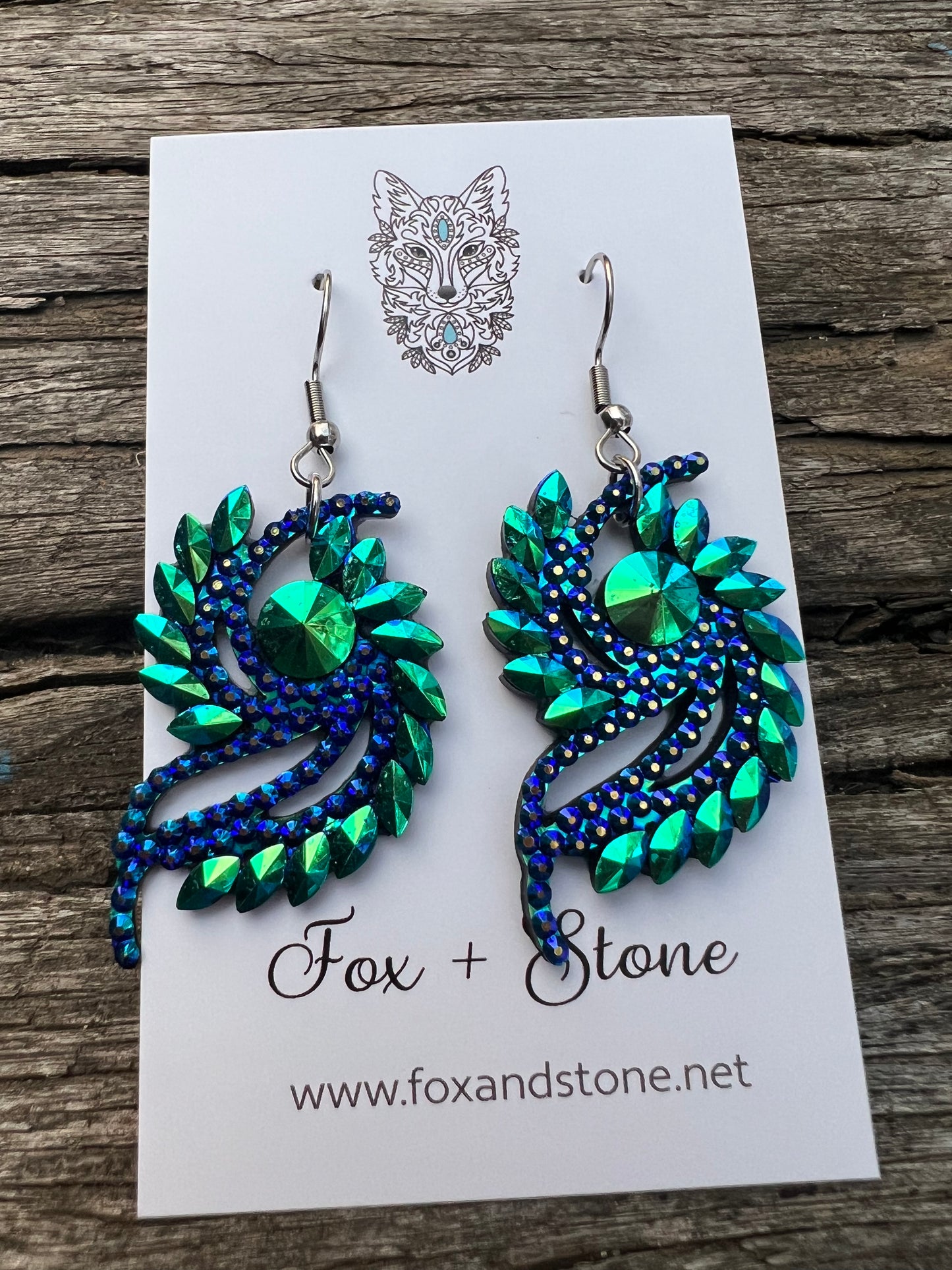Beautiful Esmae Acrylic Green/Blue Earrings