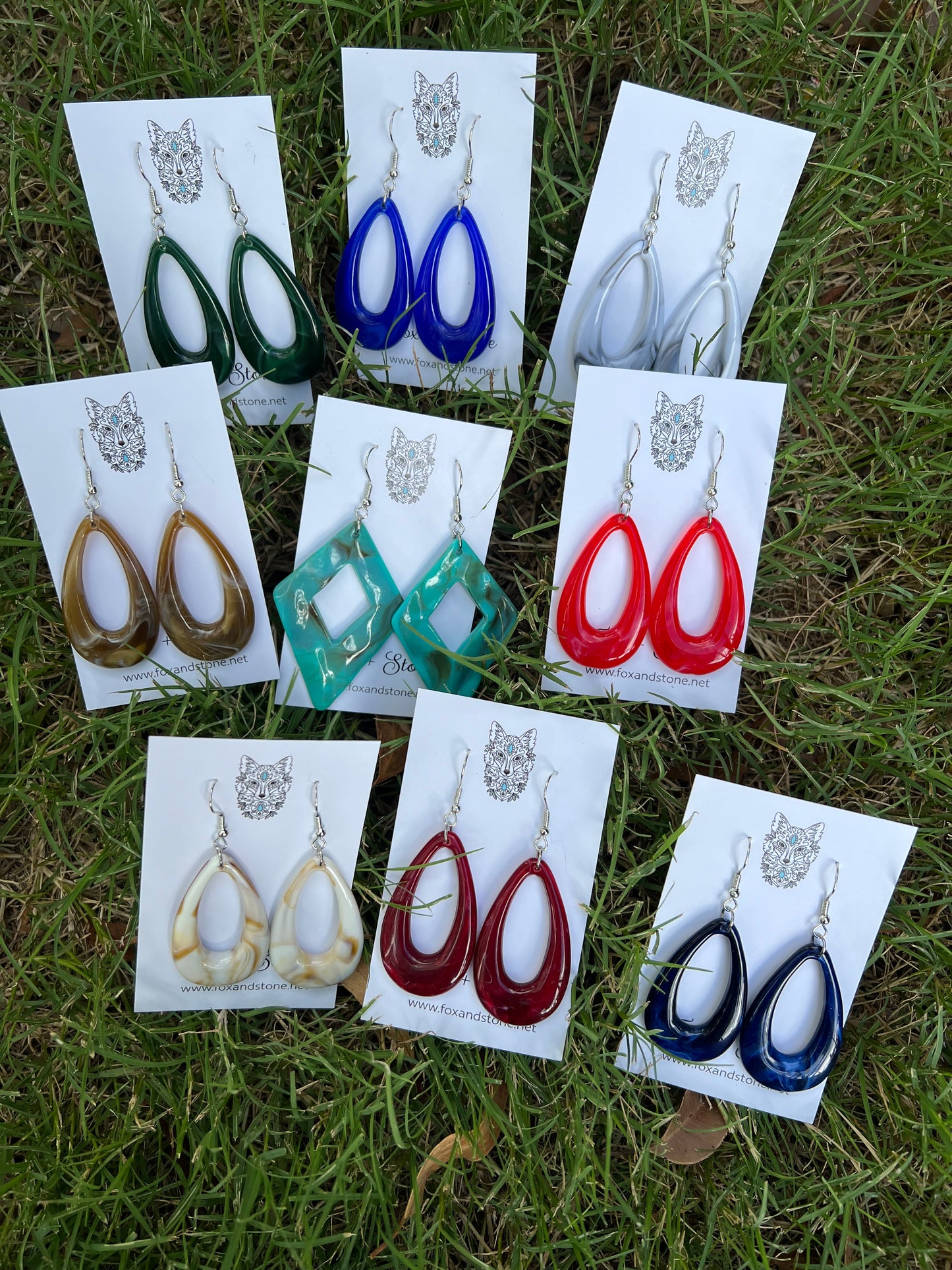Walnut Swirl Oval Teardrop Dangles