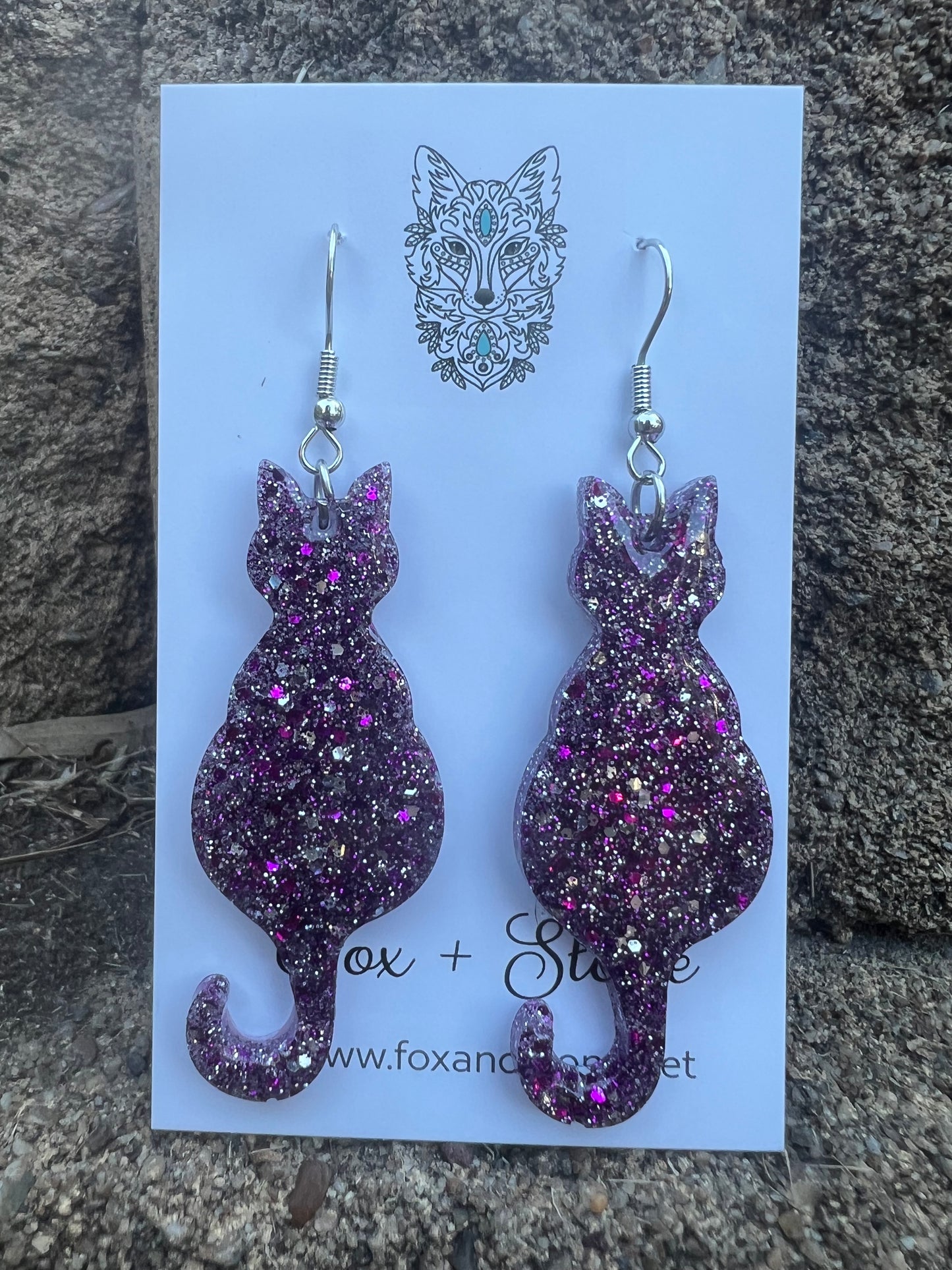 Glitter Cats Two Earrings