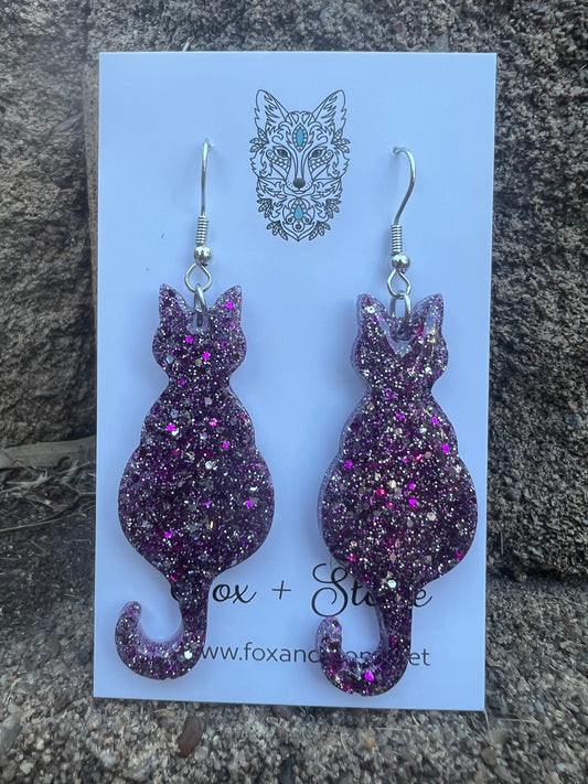 Glitter Cats Two Earrings