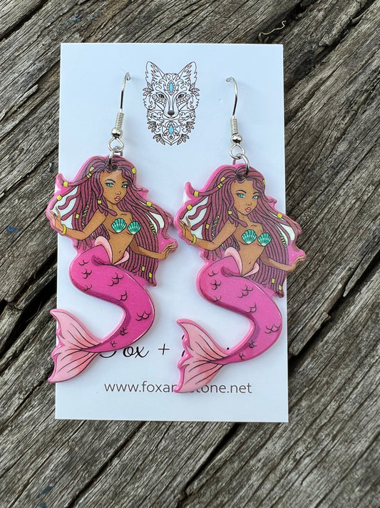Pretty Mermaid Dangle Earrings