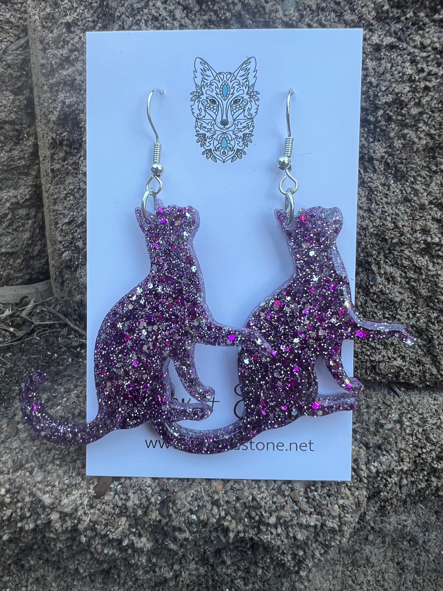Glitter Cats Three Earrings