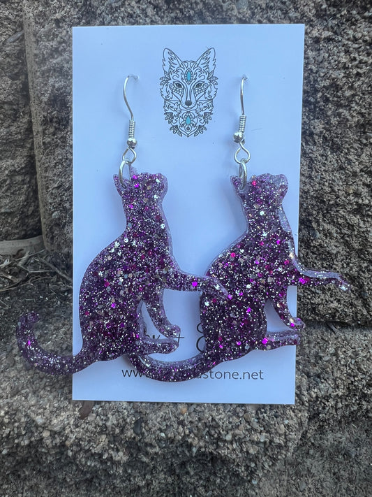 Glitter Cats Three Earrings