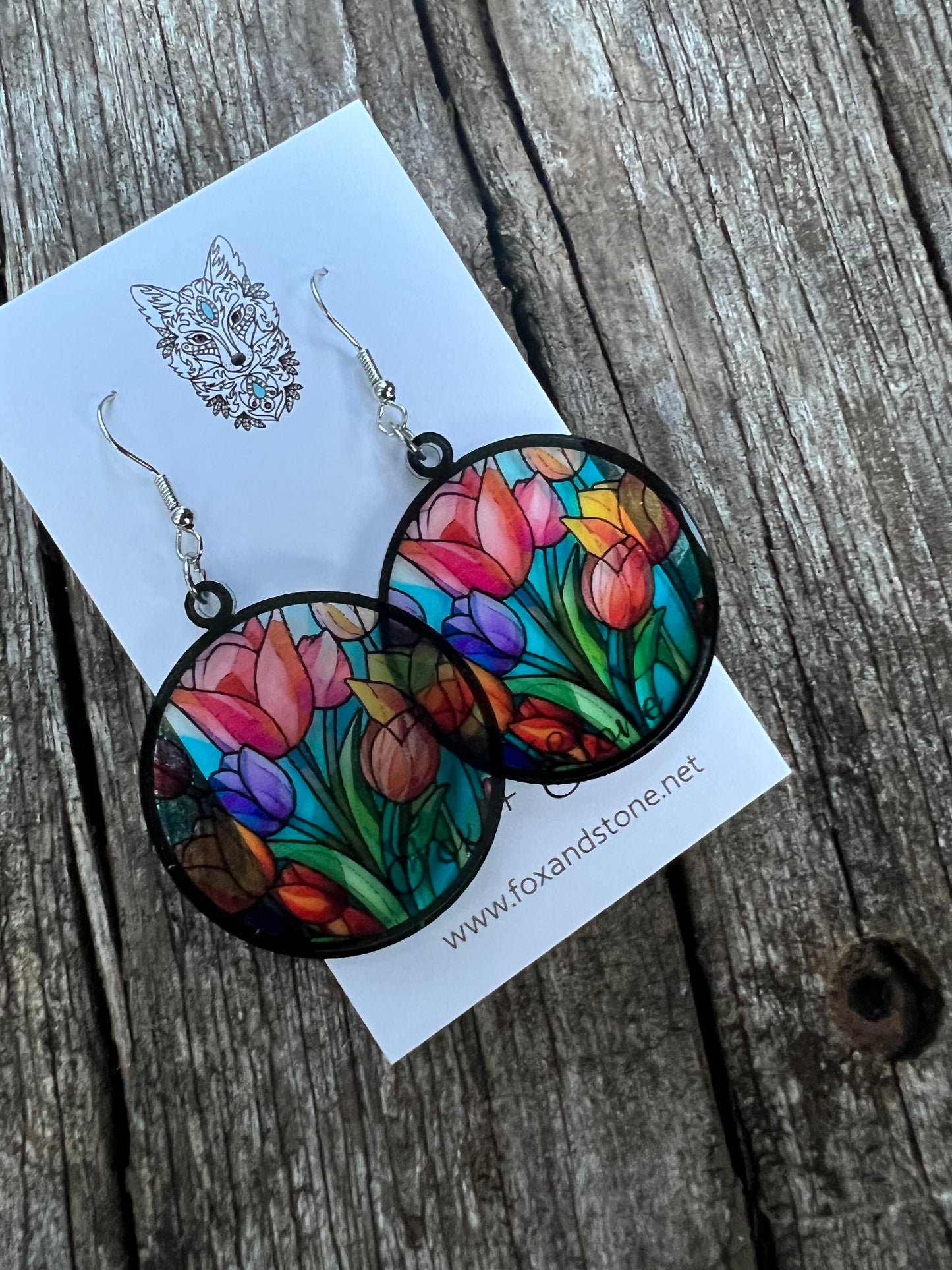 Mahliee Faux Stained Glass Earrings