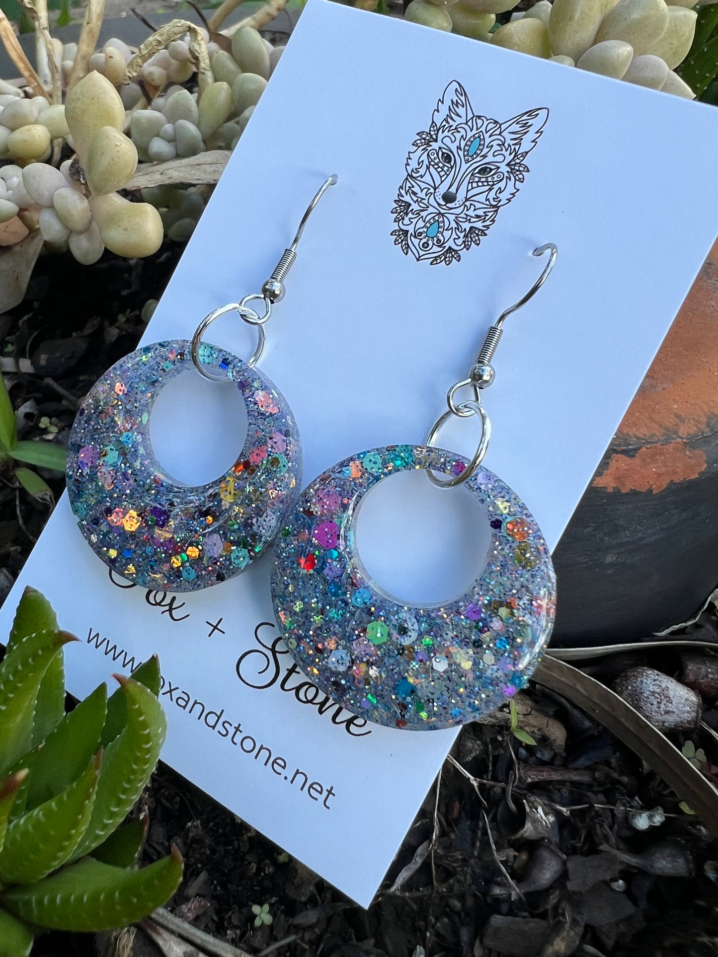 Hollow Round Sparkle Glitter Earrings