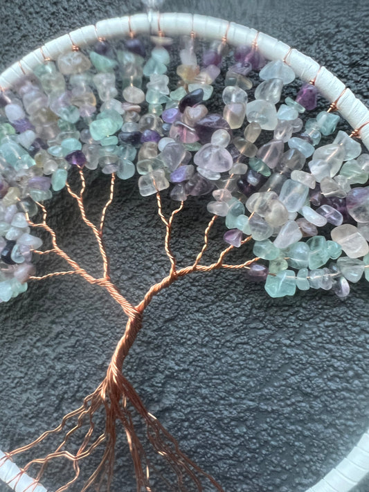 Fluorite Copper Tree of Life Sun Catcher