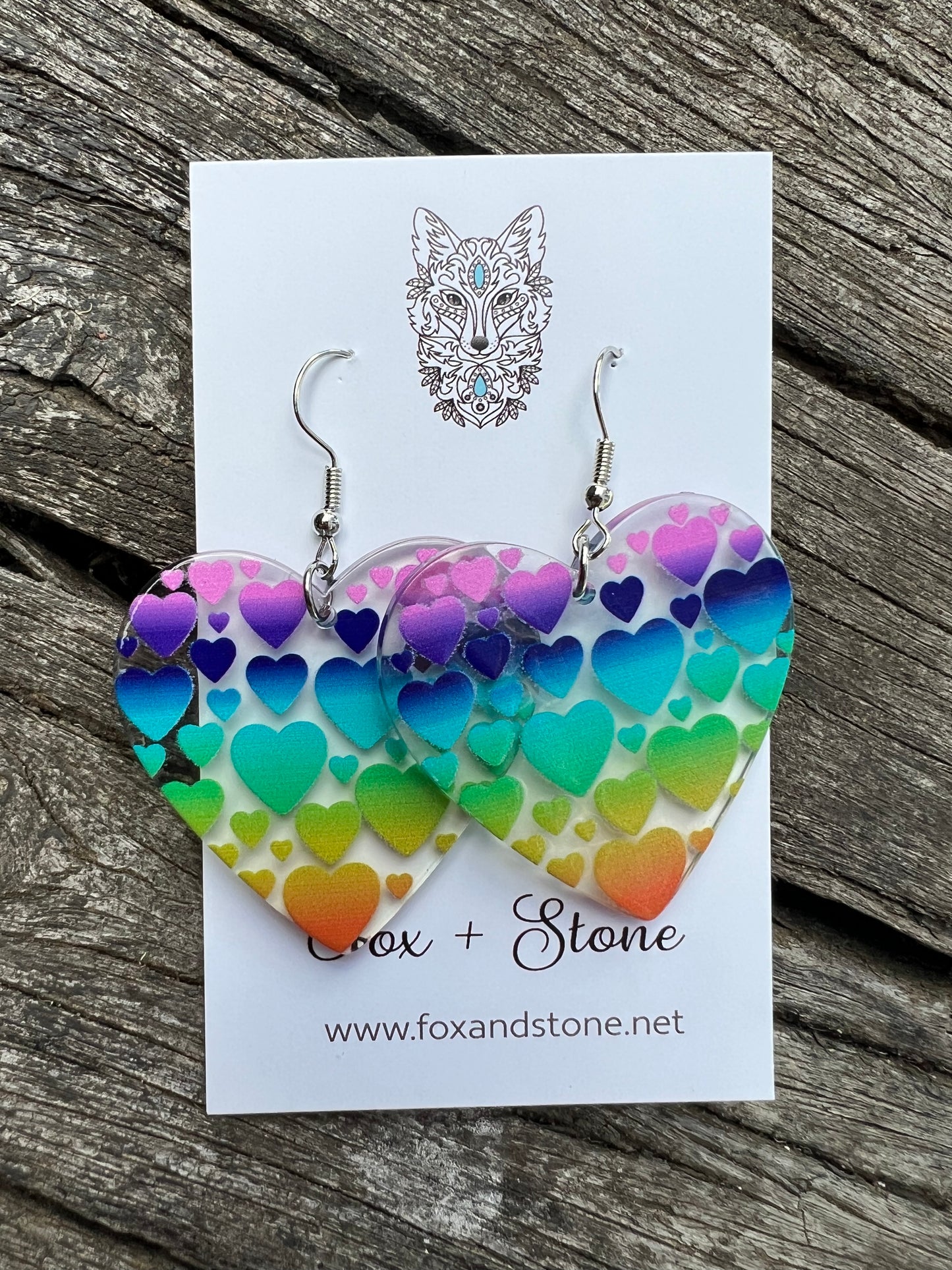 Beautiful Colourful Heart Earrings