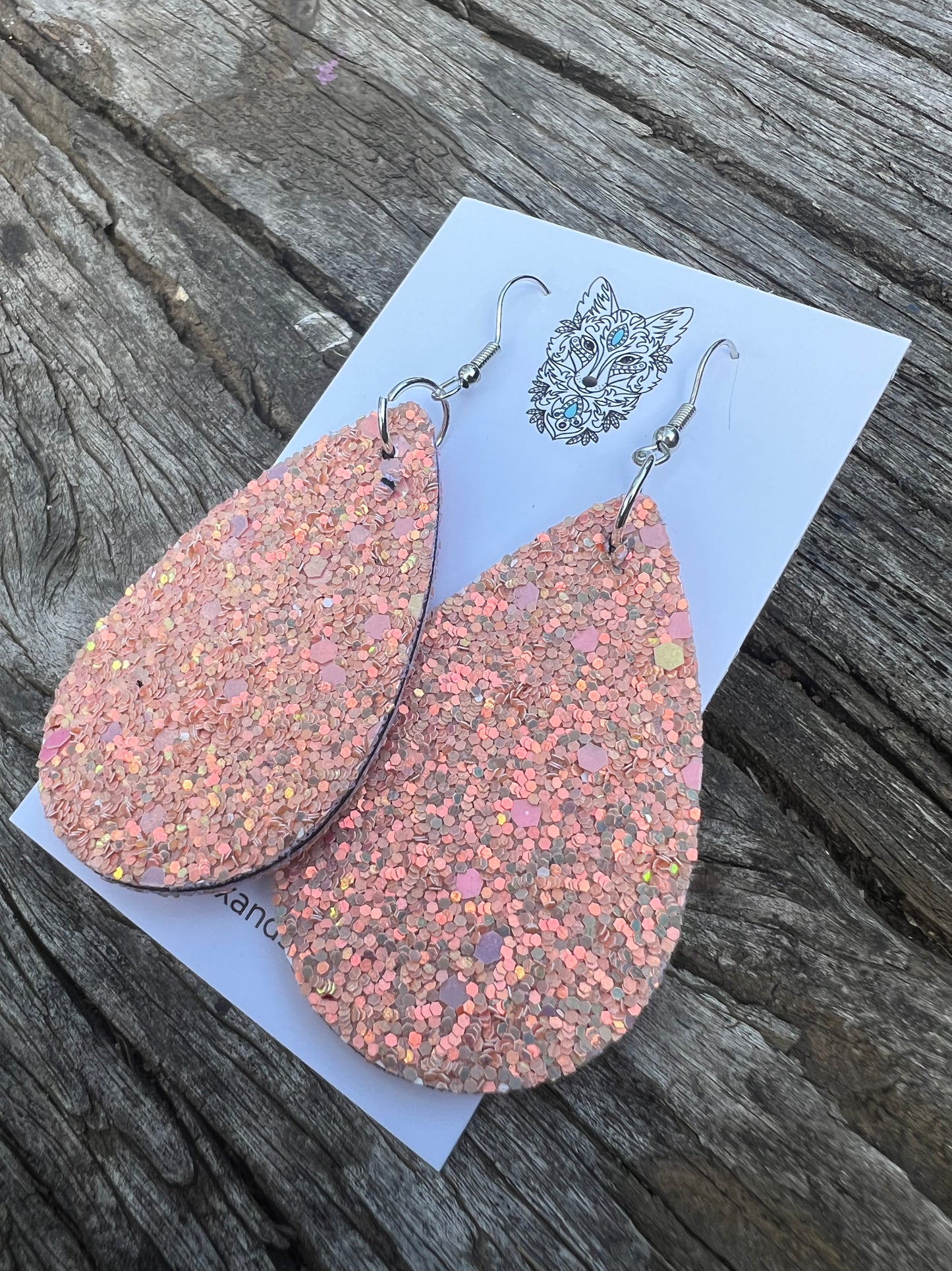 Pink Salmon Lushious Sparkle Sequin Earrings