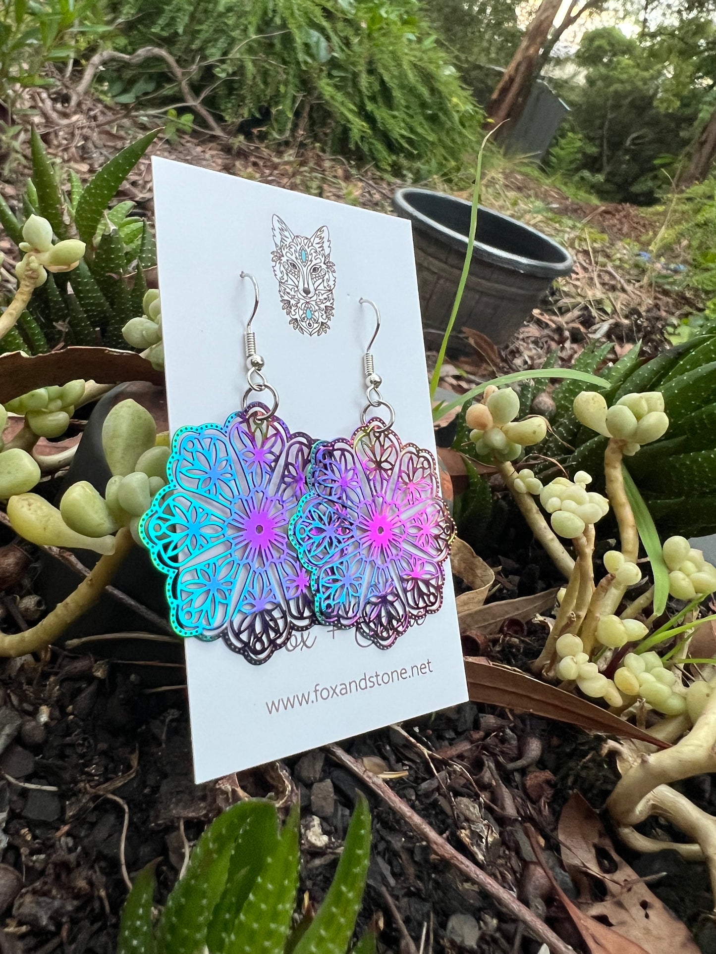 Koko Iridescent Filigree Earrings