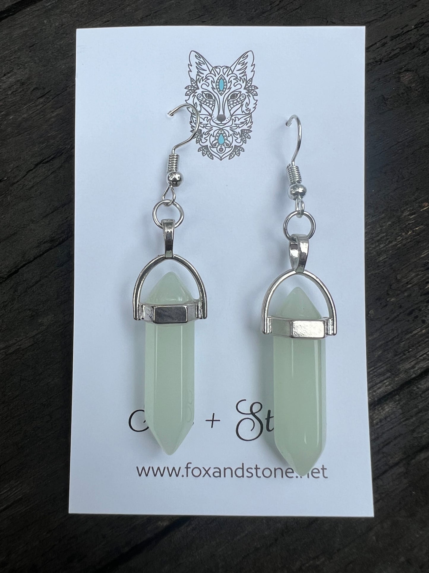 Soft Jade Gemstone Bullet Point Earrings