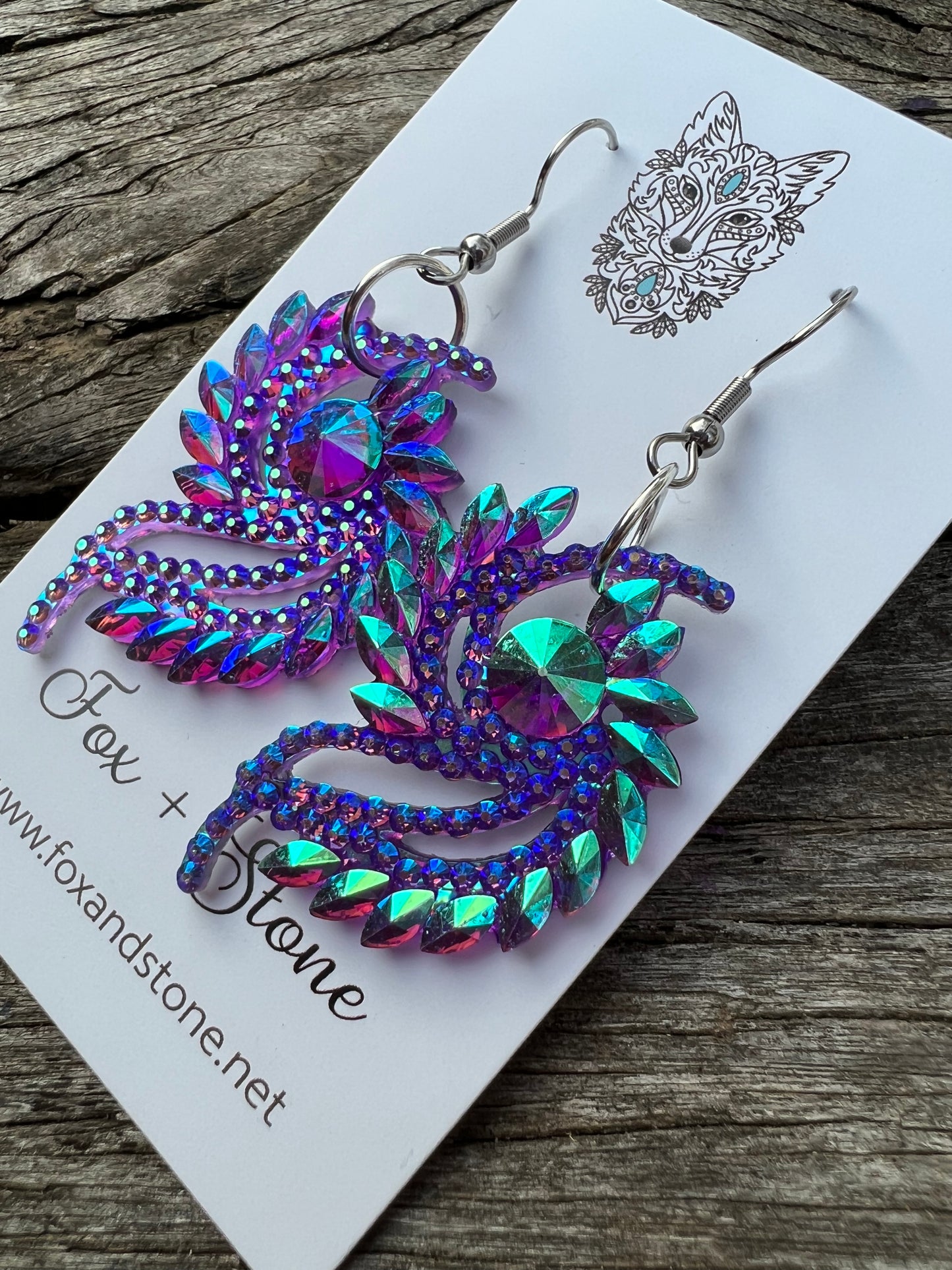 Beautiful Esmae Acrylic Purple Earrings