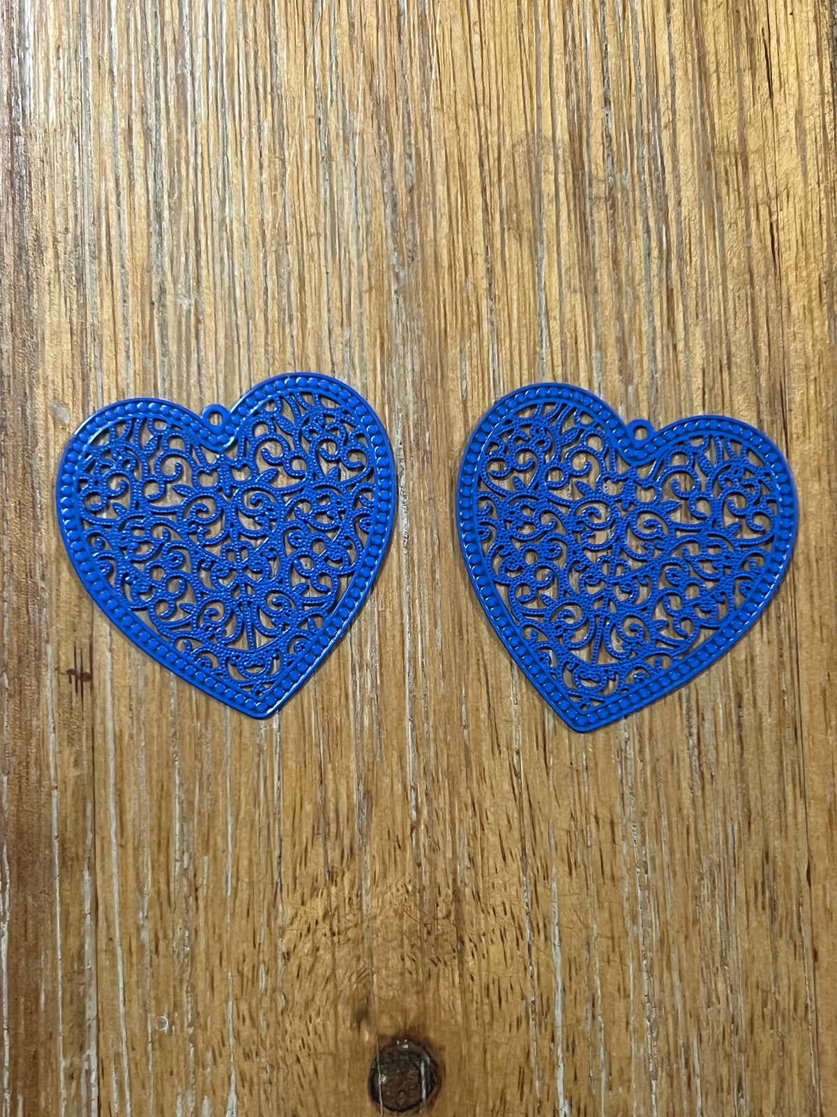 Heart Filigree Blue Earrings