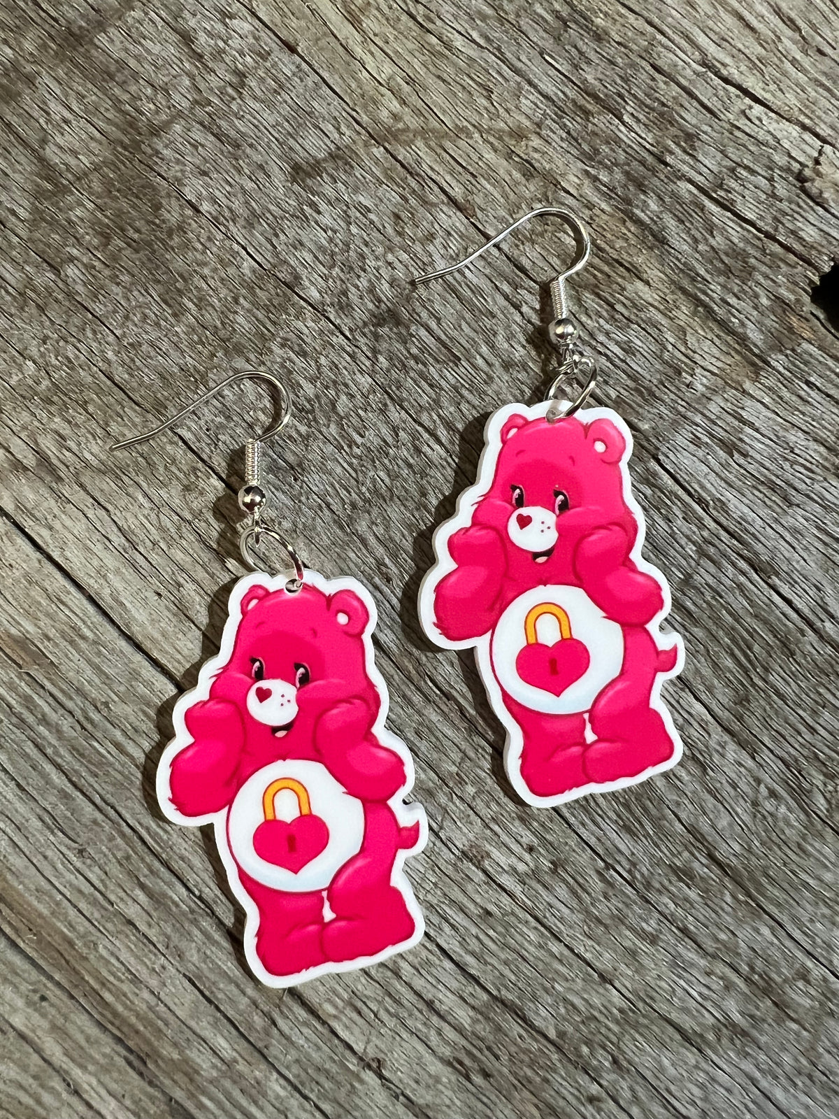 Locked Heart Bear Earrings