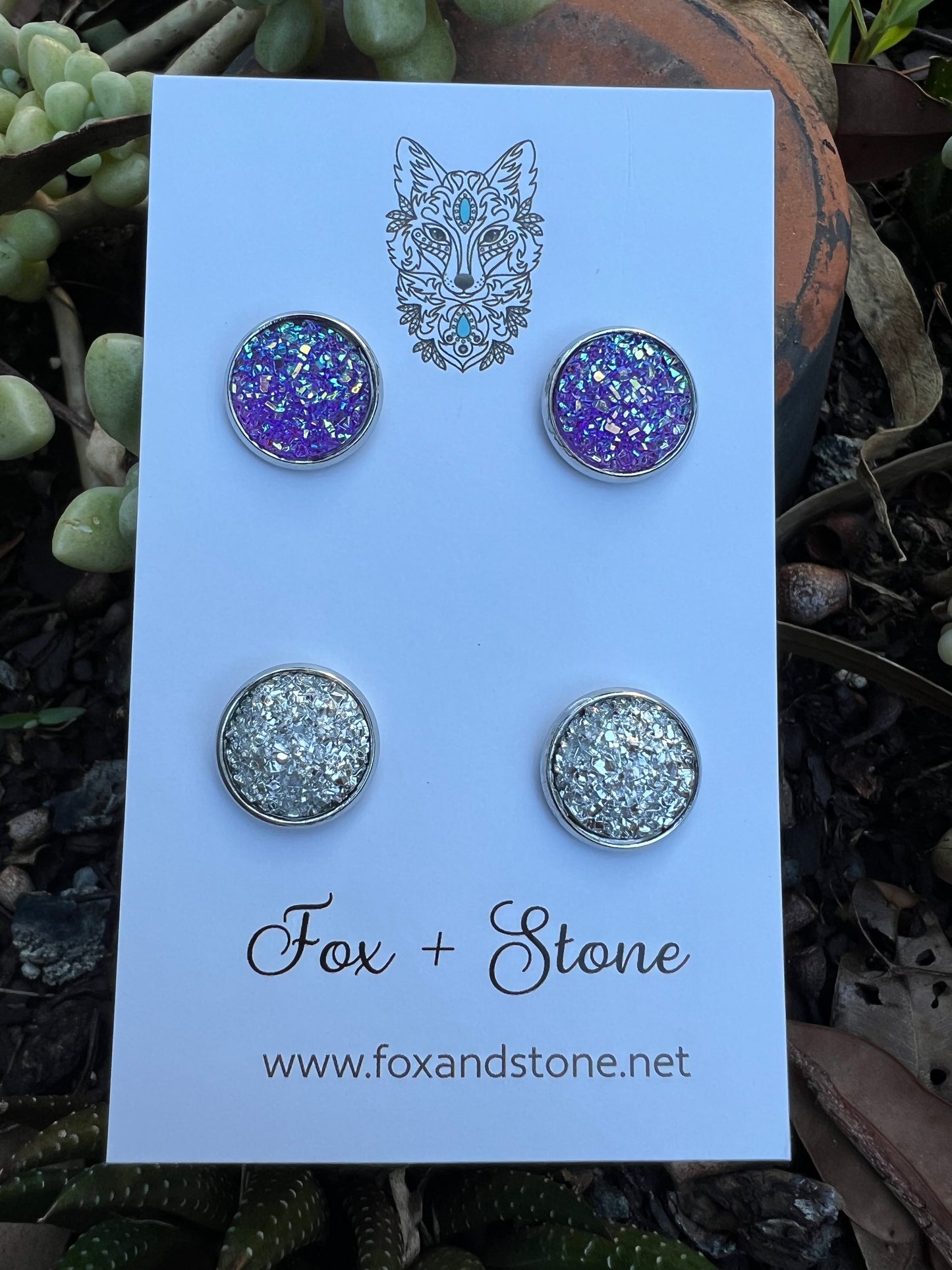 Gorgrous Druzy Dangle Stud Earrings