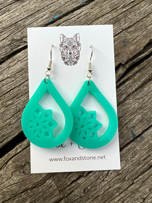 Mint Mandala Meadow Earrings