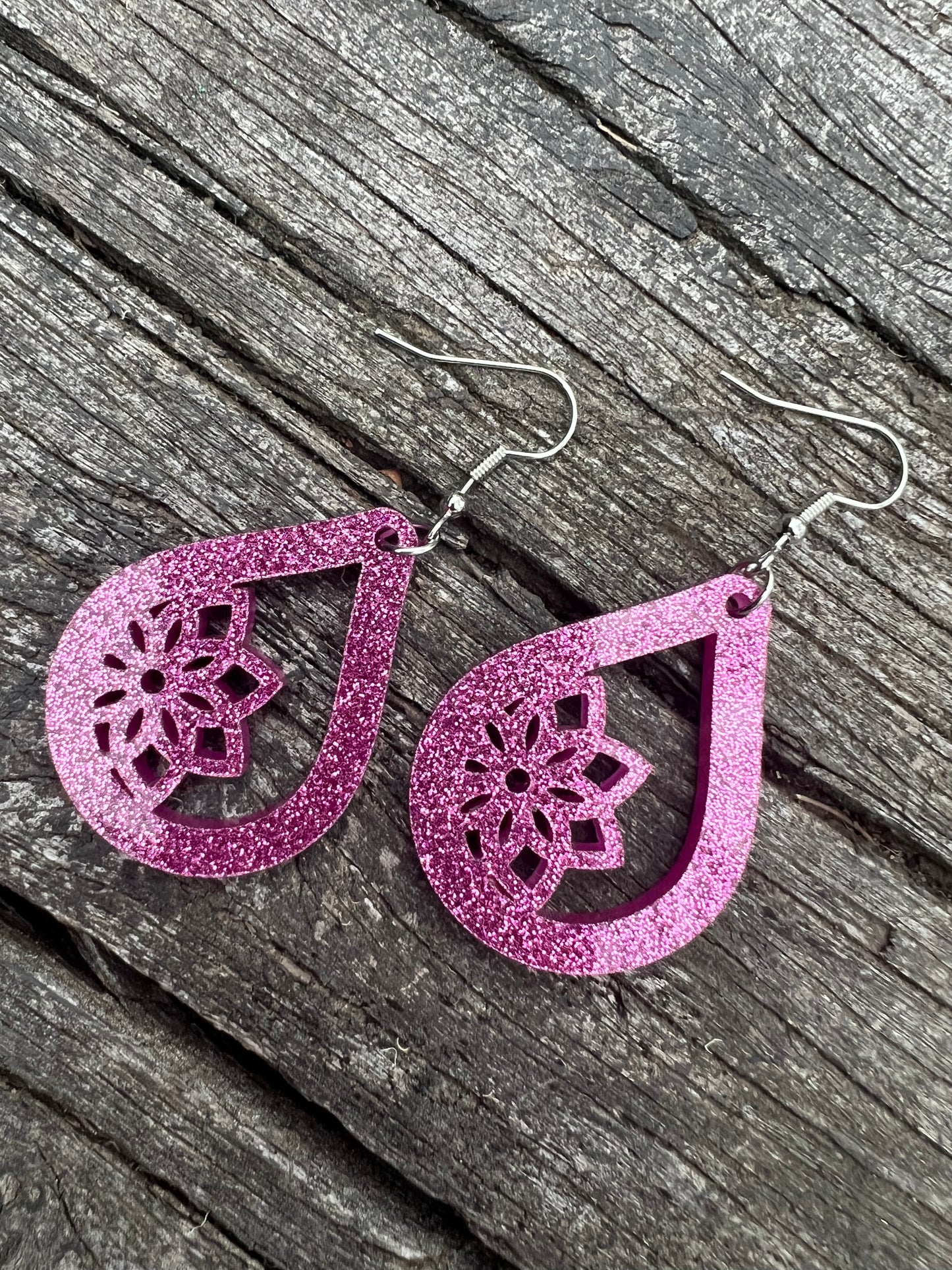 Mandala Meadow Matt Glitter Earrings