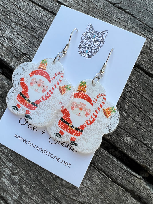 It’s Snowing Santa Resin Earrings