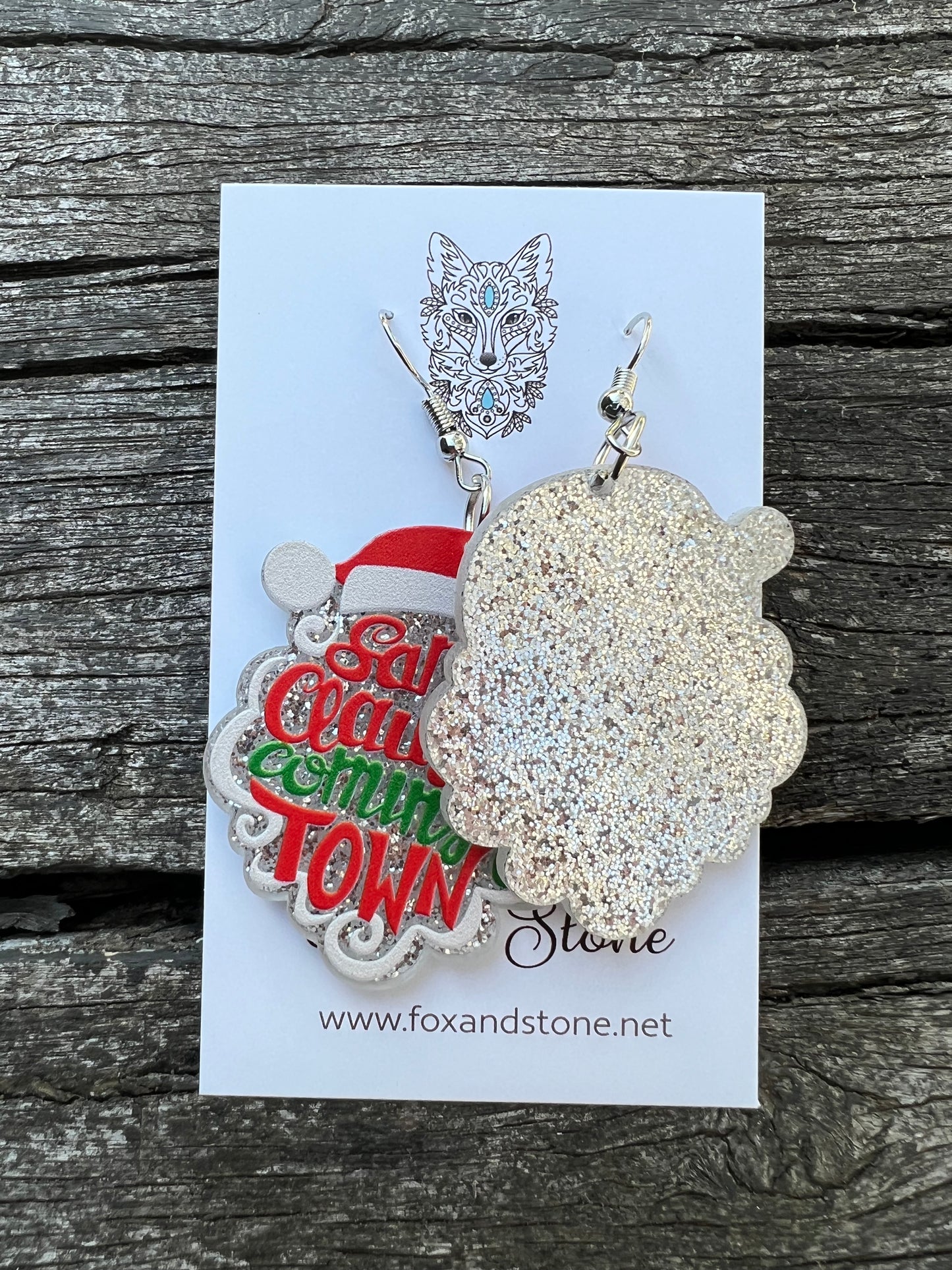 Santa Claus Is Coming Resin Earrings