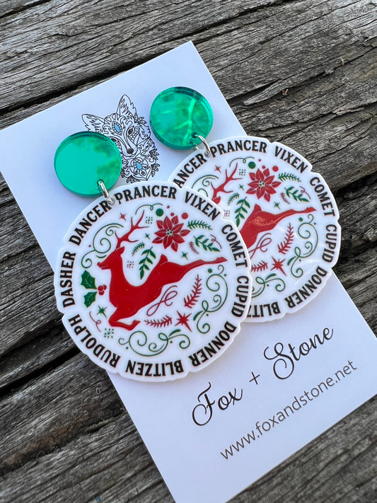 Reindeer Christmas Festive Earrings