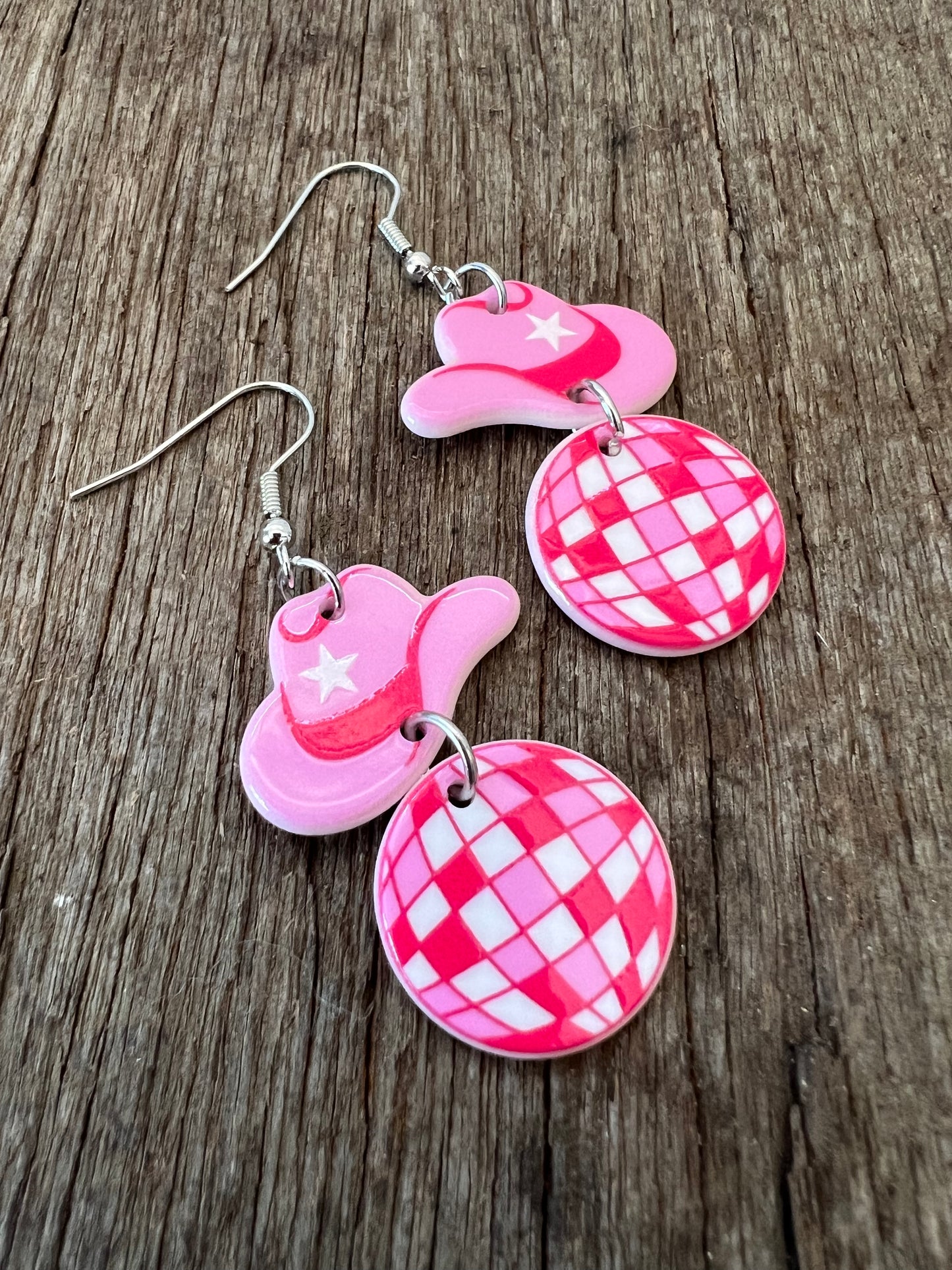 Disco Cowgirl Resin Earrings