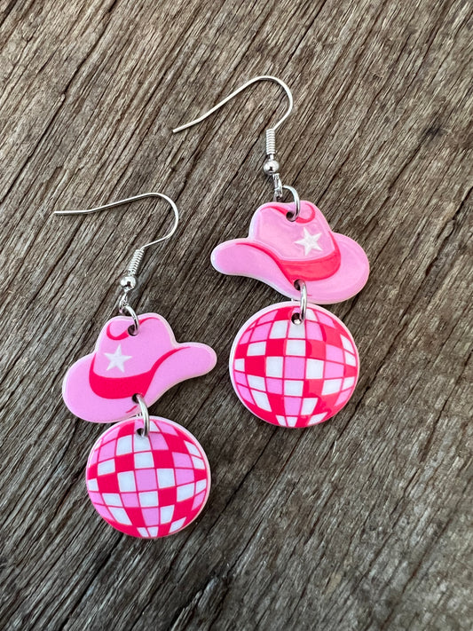 Disco Cowgirl Resin  Earrings