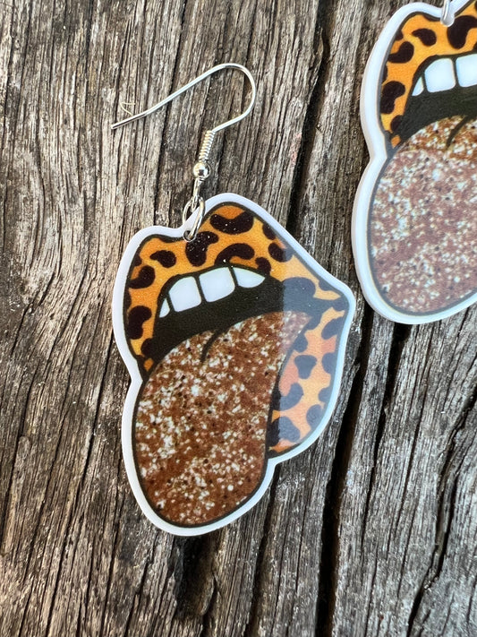 Rock On Leopard Dangle Earrings