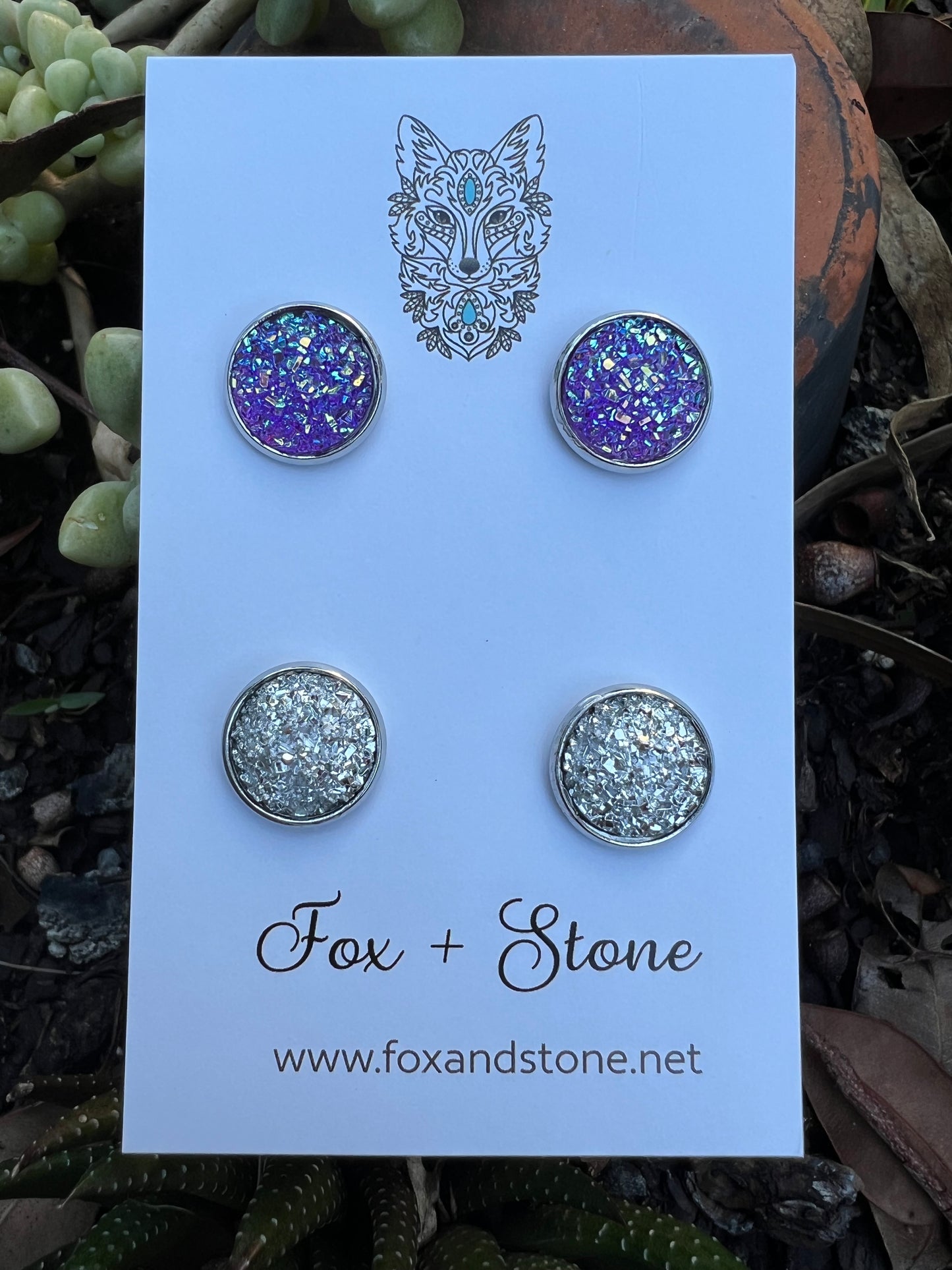 Gorgrous Druzy Dangle Stud Earrings