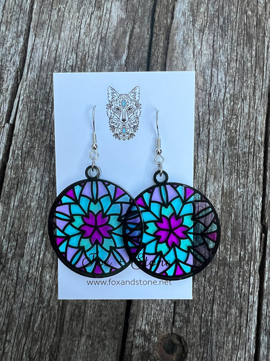 Annabelle Faux Stained Glass Earrings