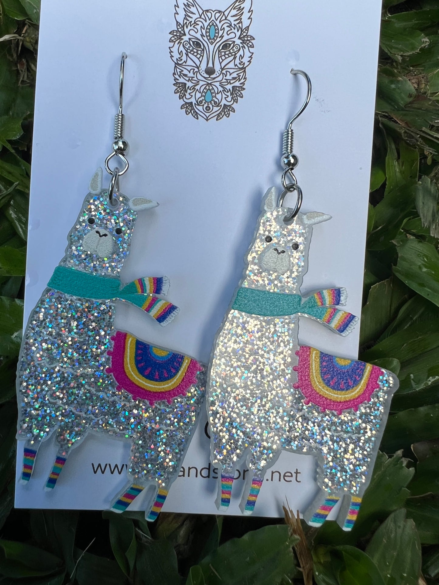 Pretty Silver Llama Earrings
