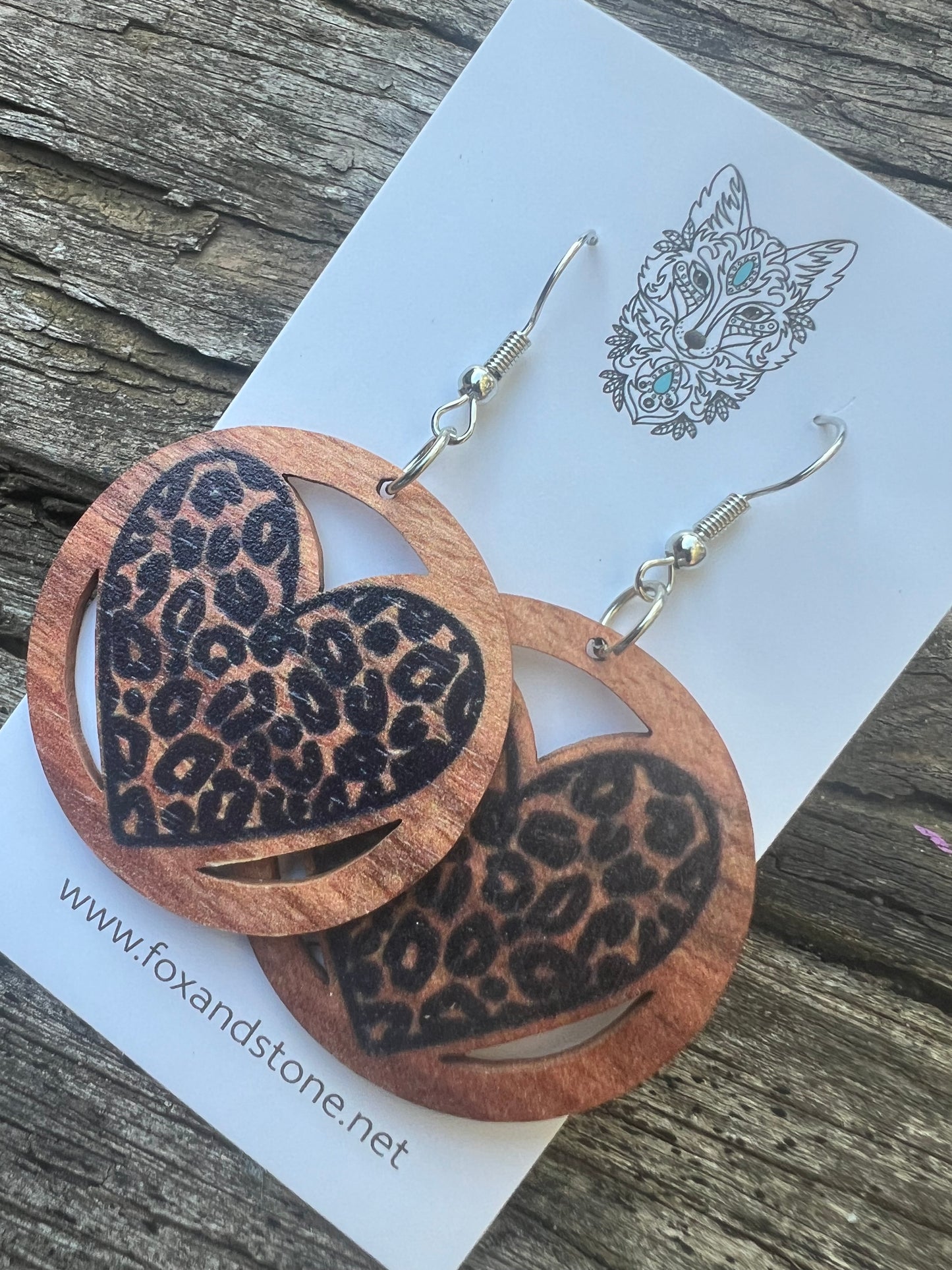 Tiger Print Round Dangle Earrings