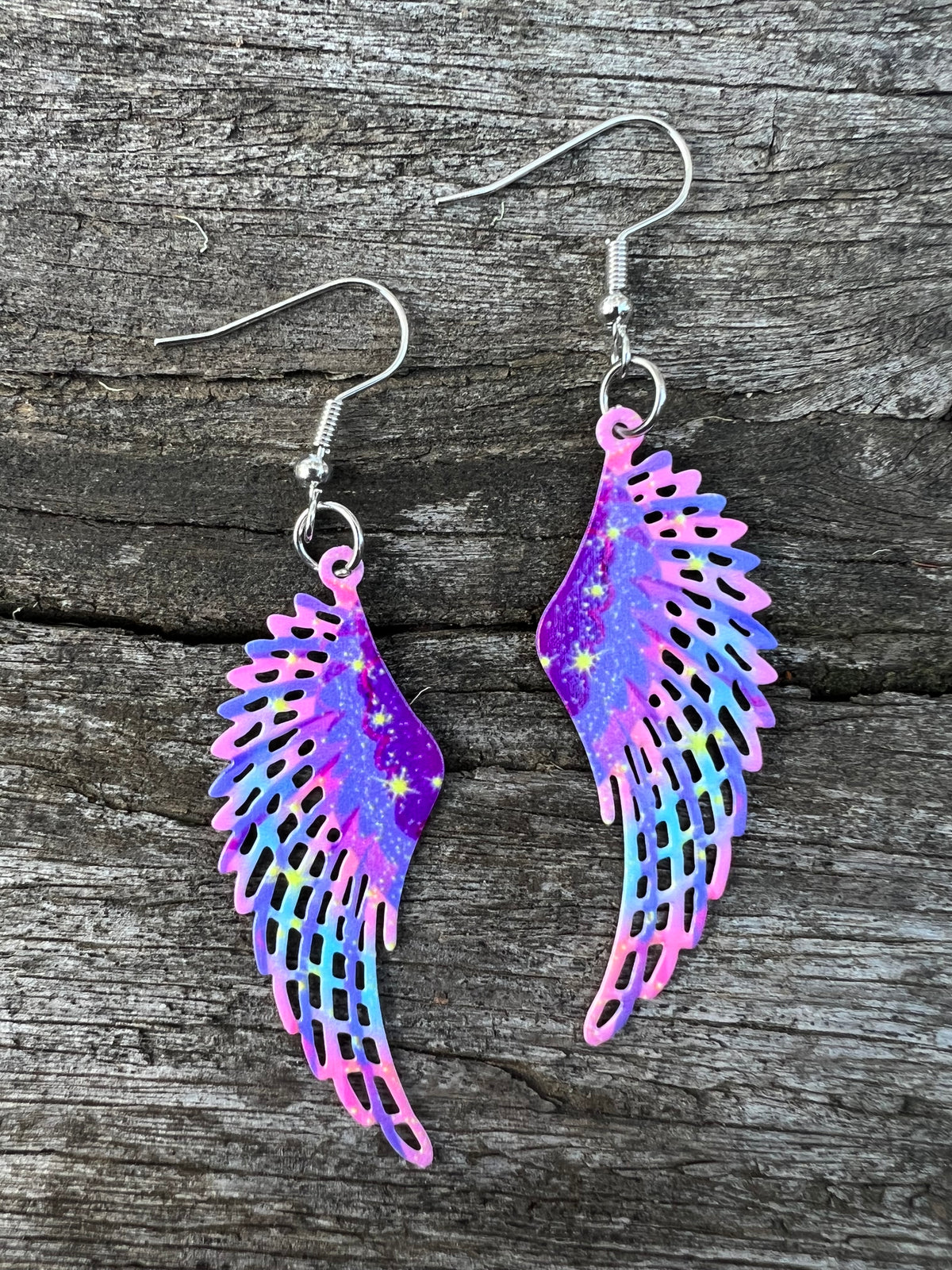 Indian Feather Purple Earrings