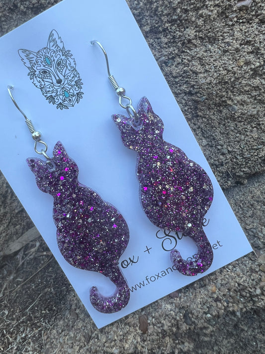 Glitter Cats Two Earrings