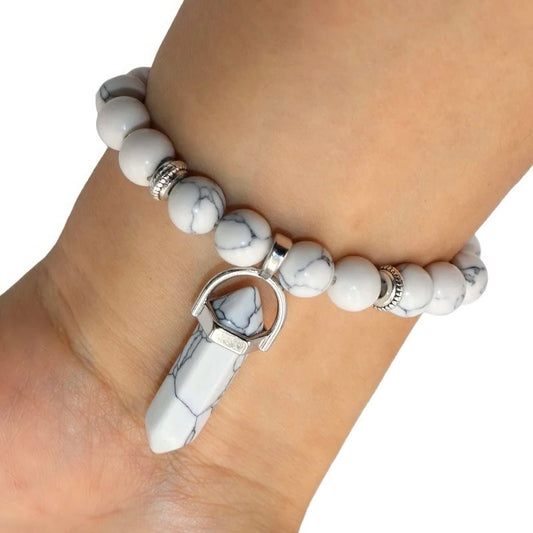 Howlite Gemstone Bullet Bracelet