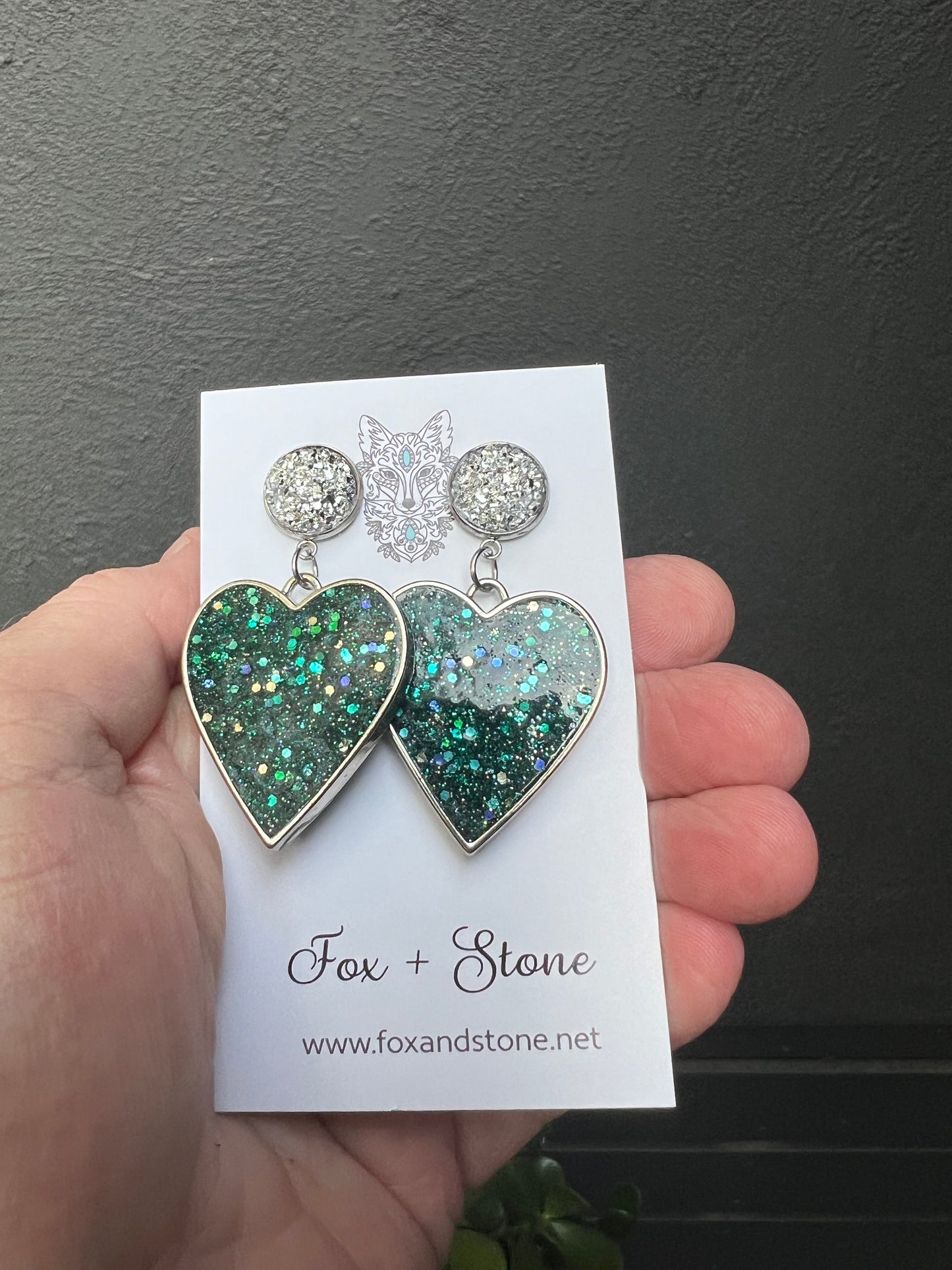 Beautiful Glitter Studs Shamrock Earrings