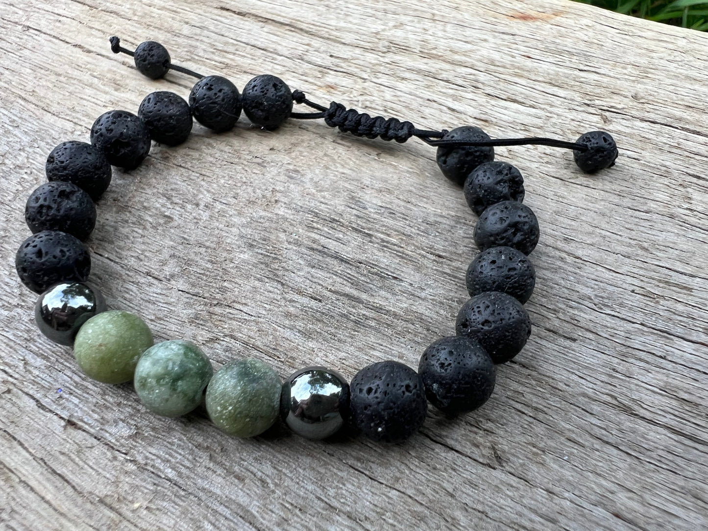 Dyed Jade Lava Hematite Gemstone Bracelet