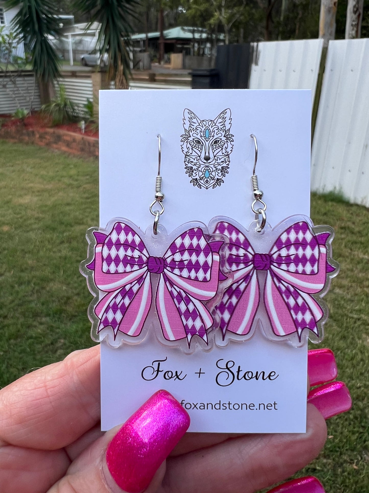 Pretty Xmas Bows Christmas Earrings