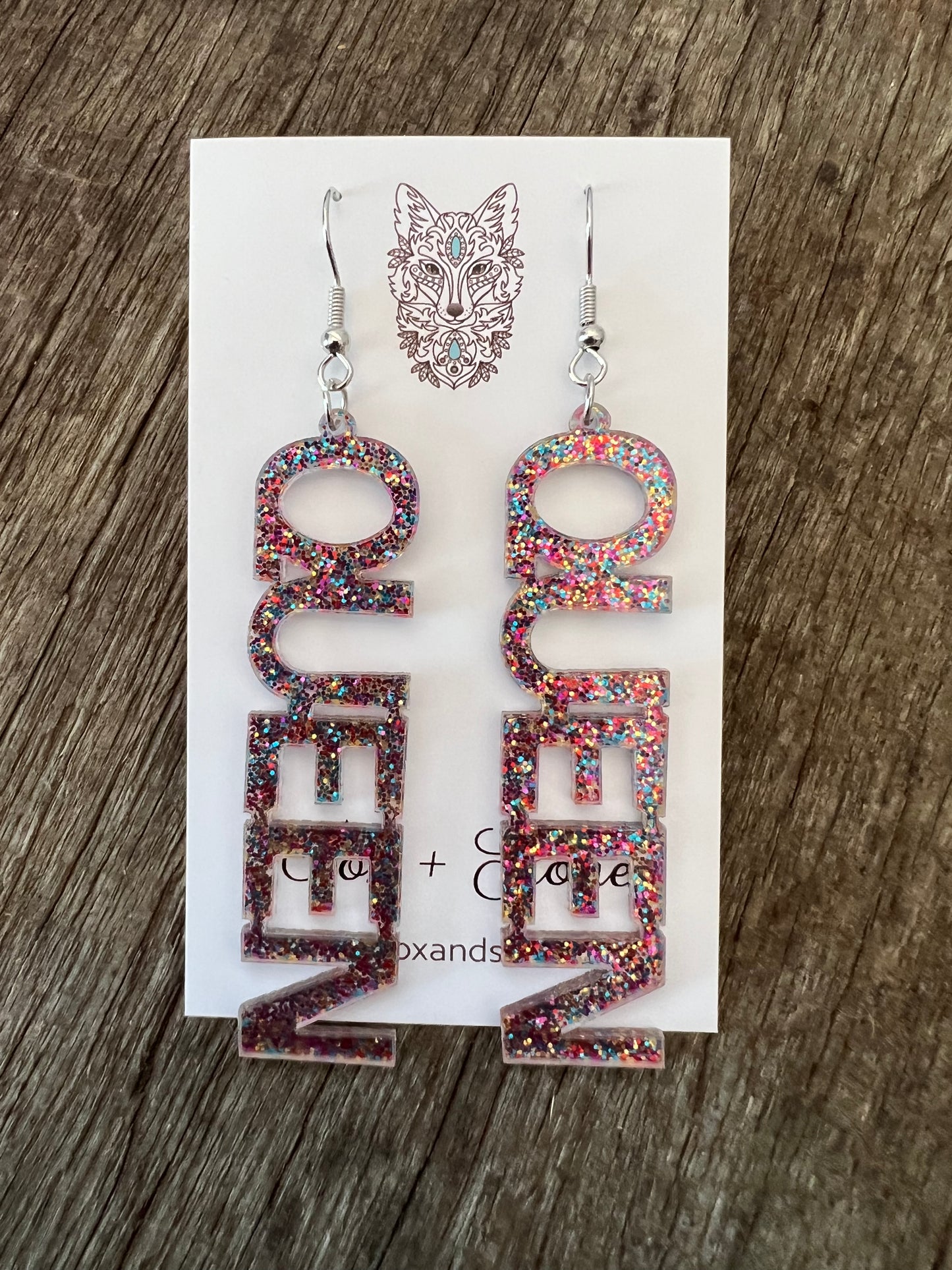 Confetti QUEEN Dangle Earrings